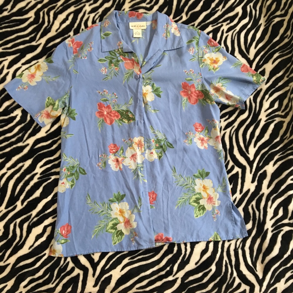 Silk Tropical Button Down - image 2